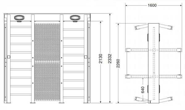 Турникет полноростовой двухпроходной Came Guardian PSGD4, уличный, из окрашенной стали Турникет полноростовой двухпроходной Came Guardian PSGD4, уличный, из окрашенной стали