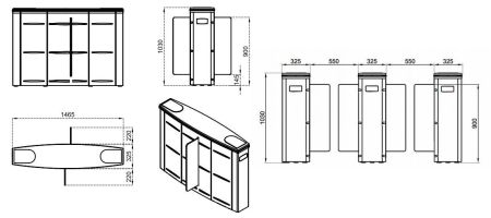 Турникет раздвижной однопроходной Came Sliding Gate SG55, 550 мм, створки 900 мм (SG55S)
