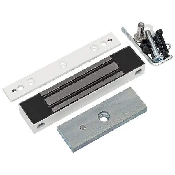 Электромагнитный замок AccordTec ML-180K с планкой, белый