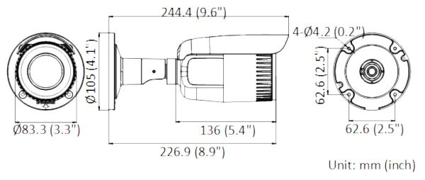 Уличная вариофокальная IP-камера 4Мп HiWatch DS-I456Z(B) (2.8-12 мм)