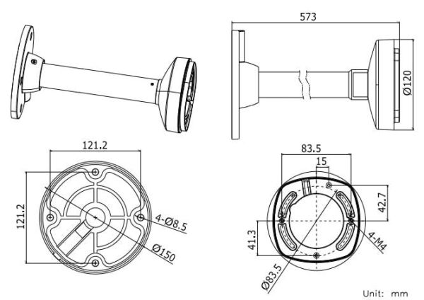 Кронштейн для видеокамер HikVision DS-1271ZJ-120