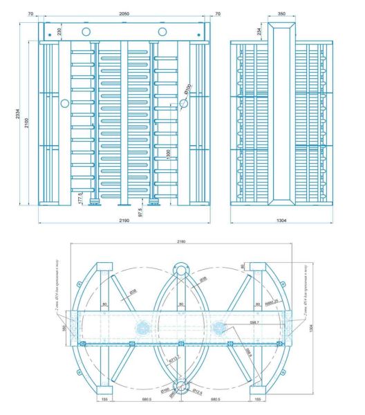 Полноростовой двухпроходной роторный турникет Блокпост Спектр СТ 2 Полноростовой двухпроходной роторный турникет Блокпост Спектр СТ 2