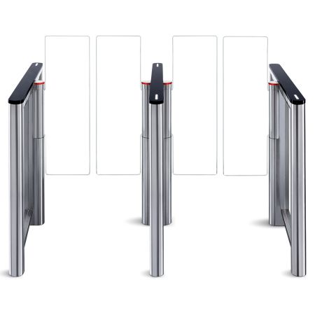 Турникет распашной двухпроходной PERCo ST-11M «Скоростной проход» с крышками из искусственного камня и створками 300 мм, высотой 1300 мм