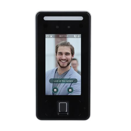 Биометрический уличный терминал доступа AI Dahua DHI-ASI6214J-MFW с распознаванием лиц, отпечатков и Mifare карт