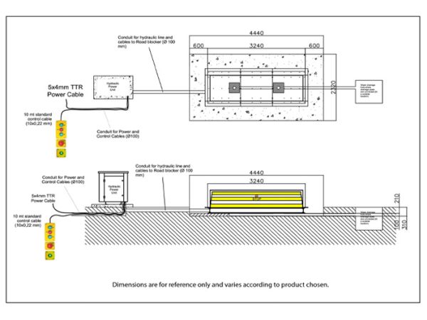 Блокиратор дорожный гидравлический RB 900 SHALLOW (RB-20P90-SHLW), длина 2000 мм Блокиратор дорожный гидравлический RB 900 SHALLOW (RB-20P90-SHLW), длина 2000 мм