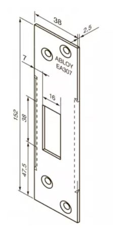 Запорная планка Abloy ЕА307 для зaмкoв EL402, EL480, EL482, EL502, EL580, EL582