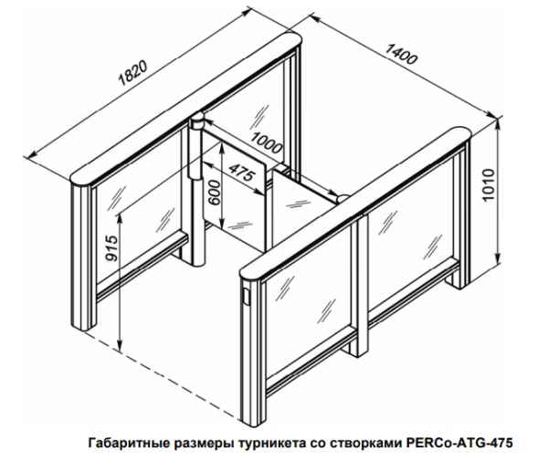 Комплект створок PERCo ATG-475 шириной 475мм для турникета "Скоростной проход" ST01
