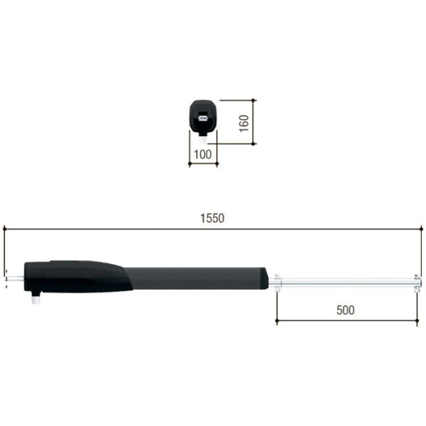 Привод 24 В линейный Came ATS50DGM для распашных ворот, самоблокирующийся, для створок до 5 м