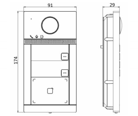 Вызывная панель 2Мп видеодомофона HiWatch VDP-D4212W(B) с поддержкой карт Mifare, Wi-Fi и PoE