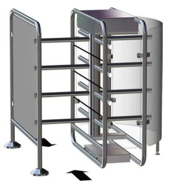 Роторный двухлопастной полуростовой турникет Gotschlich Vario 1300 E-180 Роторный двухлопастной полуростовой турникет Gotschlich Vario 1300 E-180