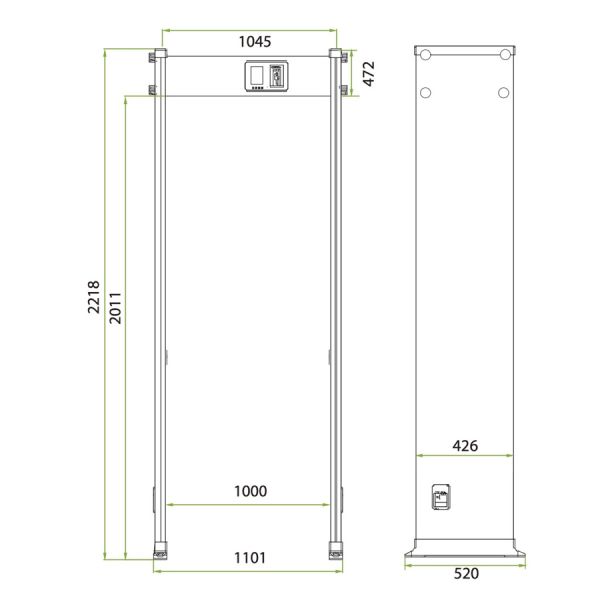 Металлодетектор арочный ZKTeco AMD1800 (1000 мм) Металлодетектор арочный ZKTeco AMD1800 (1000 мм)