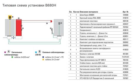 Комплект автоматического шлагбаума Faac B680H/6 c составной стрелой 6.3 м
