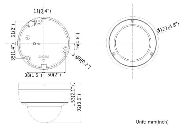 Антивандальная IP-камера 4Мп HikVision DS-2CD2143G0-IU (6 мм) с микрофоном