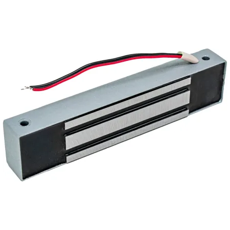 Электромагнитный замок AccordTec ML-180K с планкой, серебряный металлик