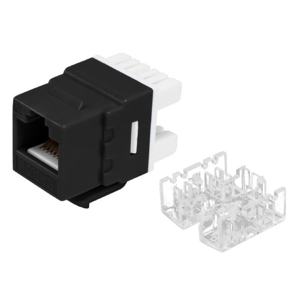 Модуль коммутационный ЛЮ-МКС-5e.8К19, тип Keystone 180°, UTP, кат.5e, черный
