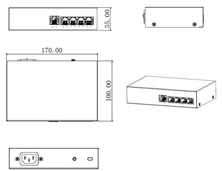 Неуправляемый POE коммутатор Dahua DH-PFS3005-4ET-36