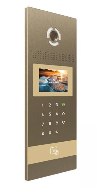Многоабонентская вызывная панель Bas-IP AA-12FB Gold с распознаванием лиц
