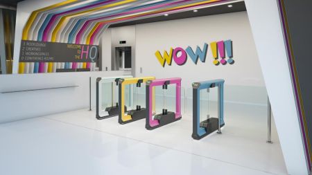 Распашной двухпроходной турникет Magnetic mWing с закаленными створками 600 и 900 мм