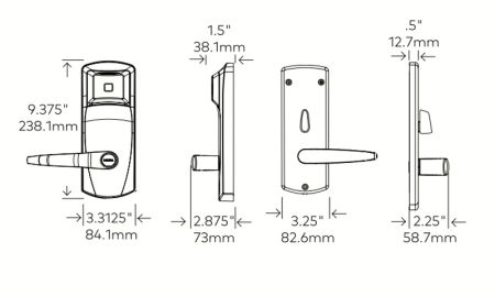 Электронный замок dormakaba Saflok RT Plus ESM, черный (79PS03012EF30-BK)