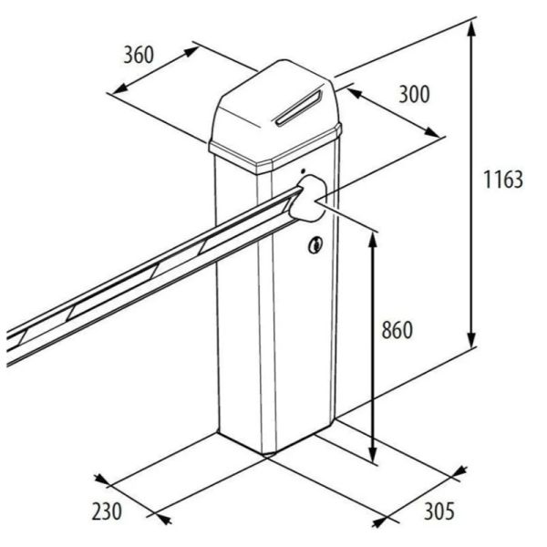 Шлагбаум автоматический FAAC B614/5 с подсветкой и круглой стрелой 5 м