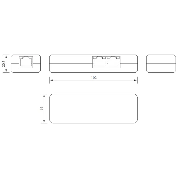 Удлинитель Ethernet RVi-1NE10-2FP