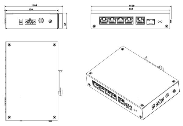 Неуправляемый 4-портовый PoE коммутатор Dahua DH-PFS3106-4ET-60