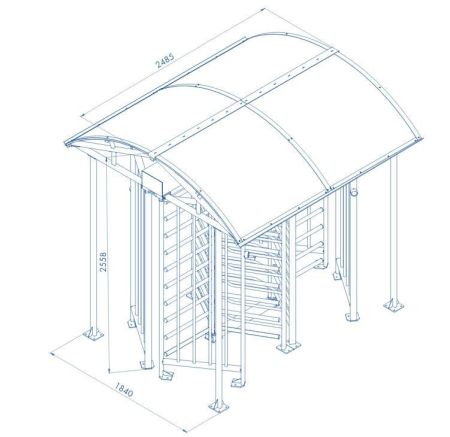 Турникет полноростовой двухпроходной PERCo-RTD-20.2S уличный с электромеханическим приводом