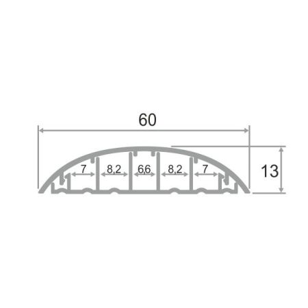 Универсальный алюминиевый порог для пола с кабель-каналом ПО 62, 2,7 м