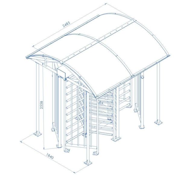 Турникет полноростовой двухпроходной PERCo-RTD-20.1S уличный с электроприводом