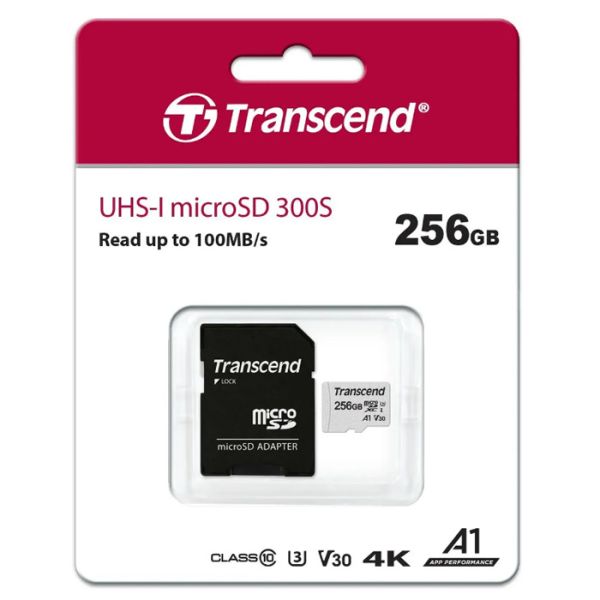Карта памяти microSDXC Transcend 256 ГБ, TS256GUSD300S-A, UHS-I U3 V30 A1 + ADP (100/40 Mb/s) Карта памяти microSDXC Transcend 256 ГБ, TS256GUSD300S-A, UHS-I U3 V30 A1 + ADP (100/40 Mb/s)