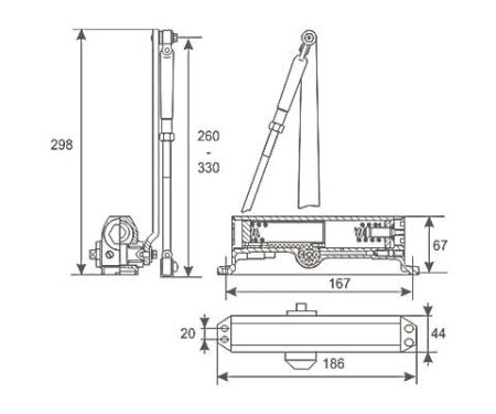 Дверной доводчик Нора-М 3S бол. морозостойкий Дверной доводчик Нора-М 3S бол. морозостойкий