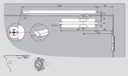 Скользящий канал для доводчиков dormakaba TS Profil, TS Compakt, TS 68, черный