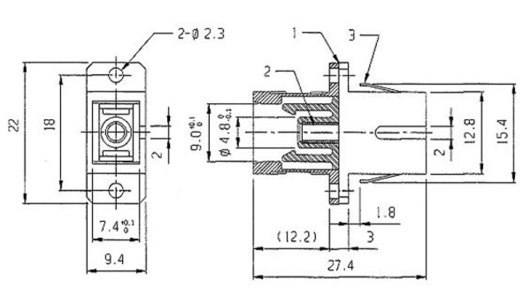 Оптический проходной адаптер Hyperline FA-P11Z-SC/SC-N/BK-BL, SC-SC, SM, simplex