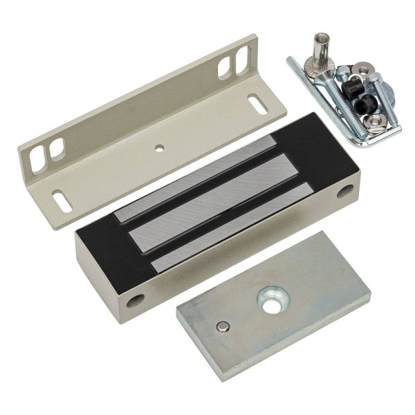 Электромагнитный замок AccordTec ML-300K с уголком, серый