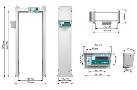 Арочный металлодетектор Блокпост РС И 18 с измерением температуры тела