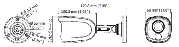 Уличная 2Мп HD-TVI видеокамера HiWatch DS-T210(B) (3.6 мм) с PIR-датчиком