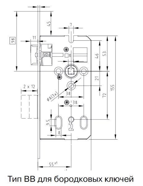 Механический замок dormakaba Gege 170 BB 72/55/8 F=20