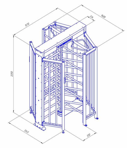 Турникет полноростовой Ростов-Дон ПР1/3М2-У уличный из окрашенной стали