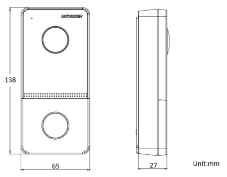 IP вызывная панель 2Мп HikVision DS-KV6103-PE1(C) на одного абонента с ИК-подсветкой