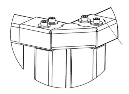 Накладка верхняя угловая PERCo RF01 0-04 для стыковки секций ограждений под углом 90 град.
