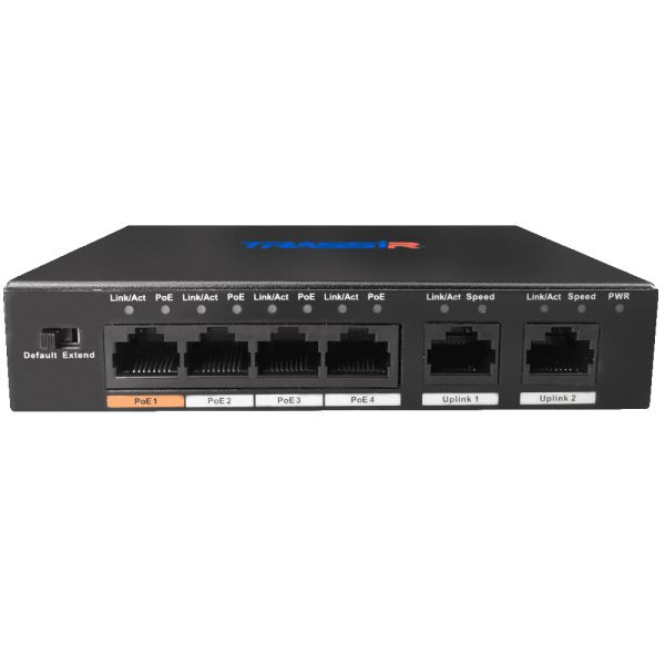 Неуправляемый PoE-коммутатор Trassir TR-NS1006-60-4POE v2