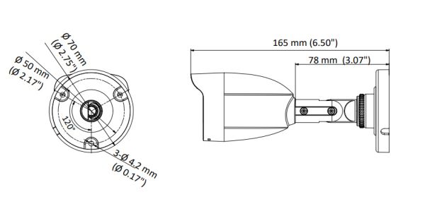 Уличная HD-TVI видеокамера 2Мп HiWatch DS-T200(B) (6 мм)