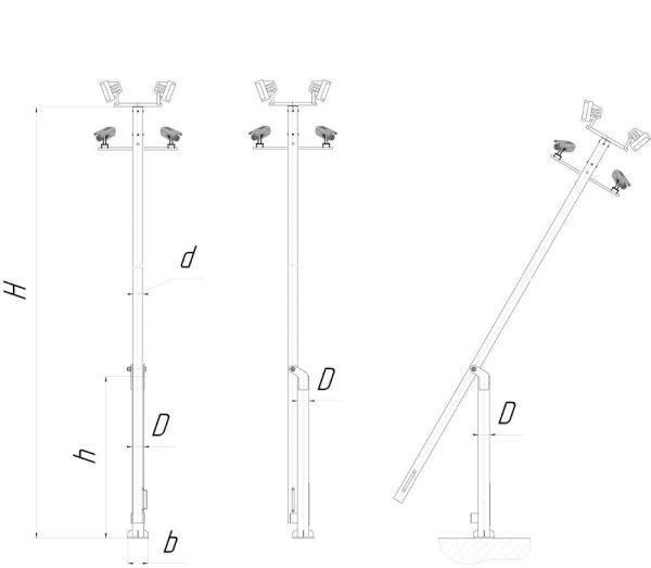 Складывающаяся опора для видеокамеры СООС-01-5