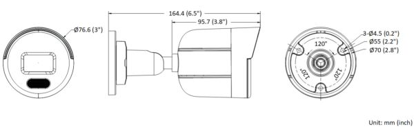 Уличная IP-камера 4Мп HiWatch DS-I450L(D) (2.8 мм) с технологией ColorVu