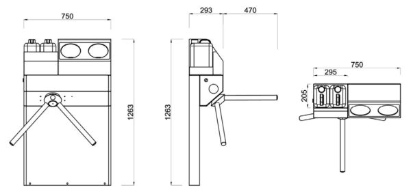 Турникет-трипод Came AVIR 800 со встроенным санитайзером