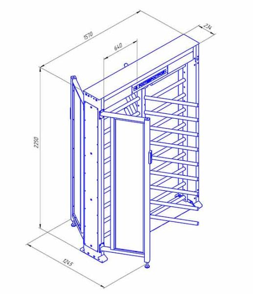 Турникет уличный полноростовой 3-х лопастной со стеклом Ростов-Дон ПР1ЛС/3М2 У