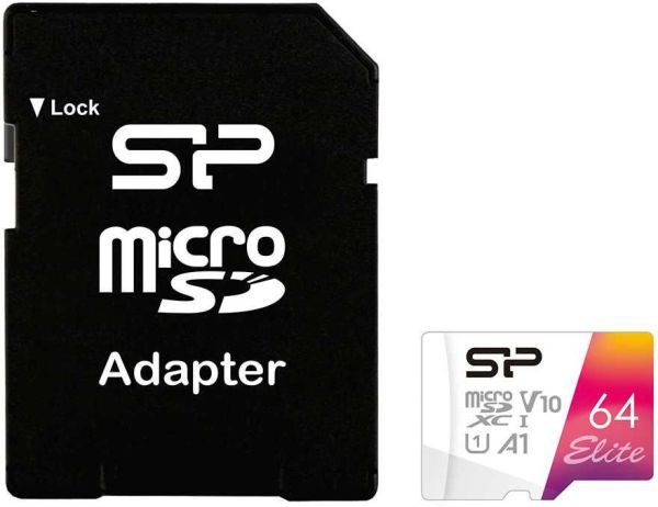 Карта памяти microSDXC Silicon Power Elite 64ГБ, SP064GBSTXBV1V20SP Карта памяти microSDXC Silicon Power Elite 64ГБ, SP064GBSTXBV1V20SP