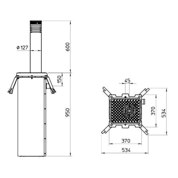 Гидравлический противотаранный боллард Pilomat 127/P 600 A