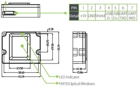 Встраиваемый биометрический считыватель ZKTeco SLK20M Встраиваемый биометрический считыватель ZKTeco SLK20M