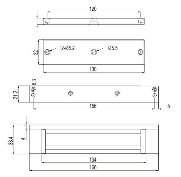 Электромагнитный замок dormakaba EM Premium EM 1800 AH